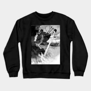 Projected By Means Of A Huge Parabolic Reflector - War of the Worlds - Warwick Goble Crewneck Sweatshirt